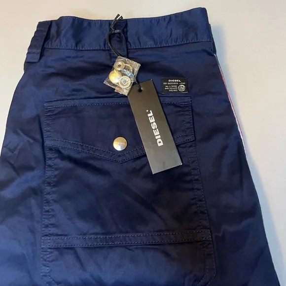 Diesel blue p tucs tape chino trousers - Picture 6 of 13